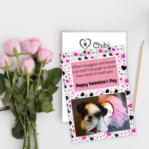 Pink and black Hearts Cute Dog Valentine’s Day