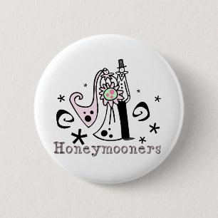 Pink and Black Honeymooners 6 Cm Round Badge