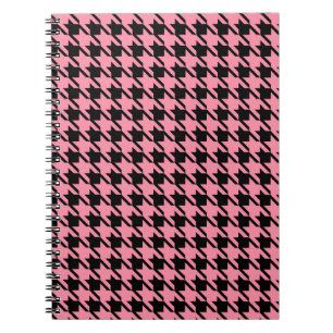 Pink and Black Houndstooth Notebook
