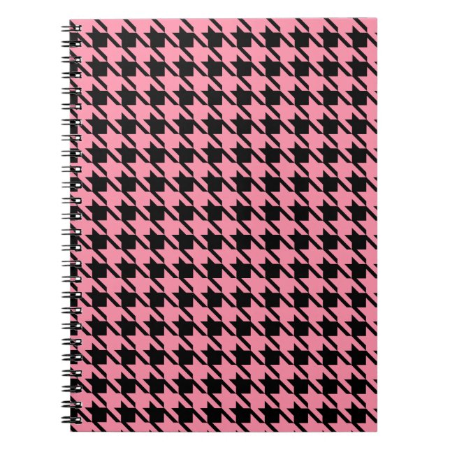 Pink and Black Houndstooth Notebook (Front)