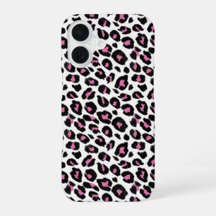 Pink and Black Leopard Print iPhone 16 Case