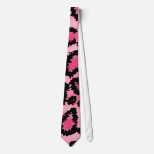 Pink and Black Leopard Print Pattern. Tie