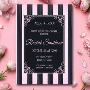 Pink and Black Lingerie Shower Invitation