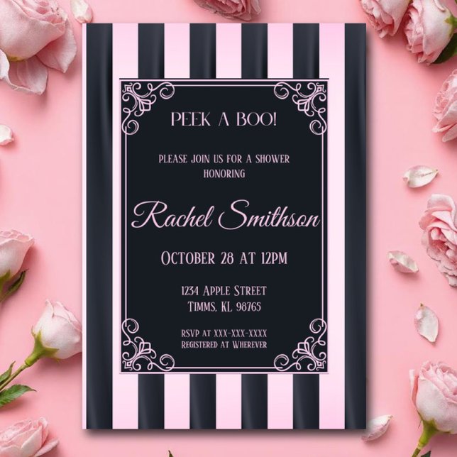 Pink and Black Lingerie Shower Invitation (Creator Uploaded)
