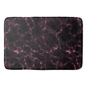 Pink and Black Marble abstract Bath Mat