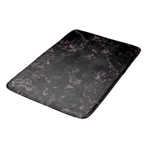 Pink and Black Marble abstract Bath Mat