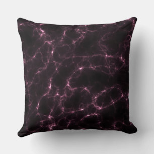 Pink and Black Marble abstract Cushion