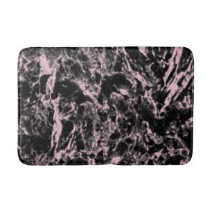 Pink and Black Marble  Bath Mat