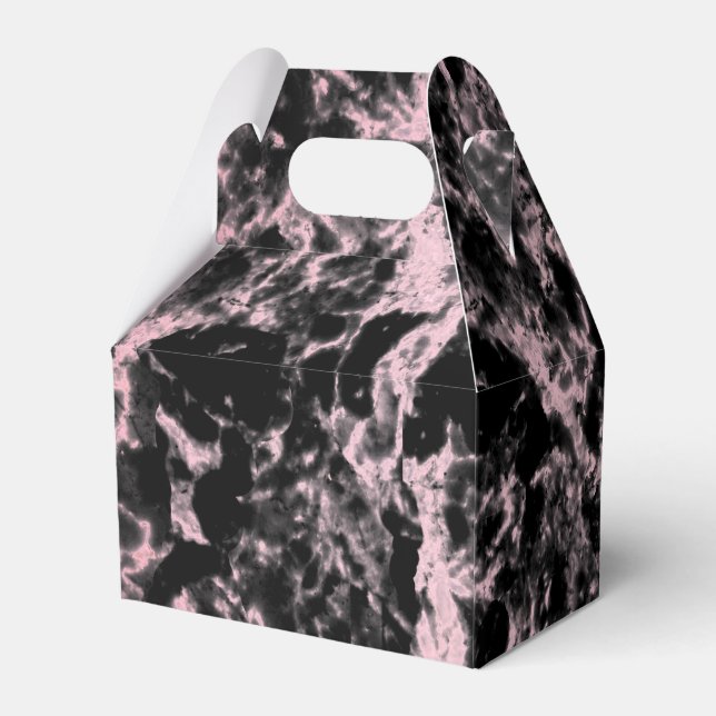 Pink and Black Marble  Favour Box (Back Side)