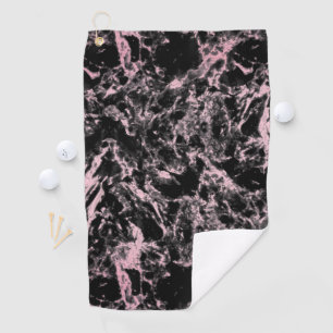 Pink and Black Marble  Golf Towel