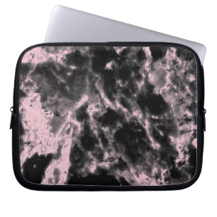 Pink and Black Marble  Laptop Sleeve