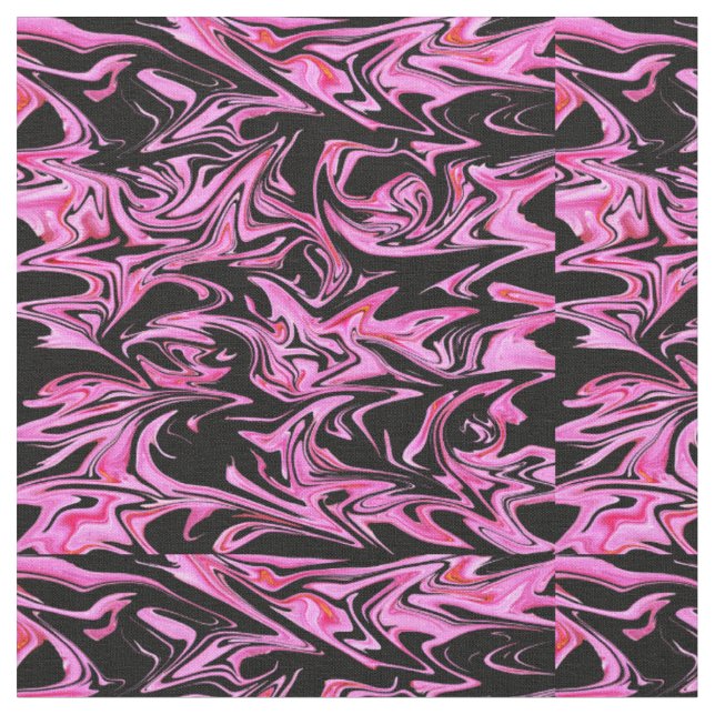 Pink And Black Marble Pattern, Fabric (Close Up)
