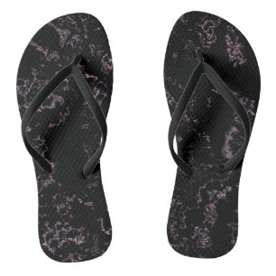 pink and black Marble Swirl Abstract Jandals