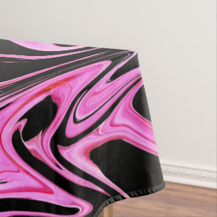 Pink And Black Marble, Tablecloth