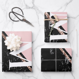 pink and black marble texture celebrations  wrapping paper sheet