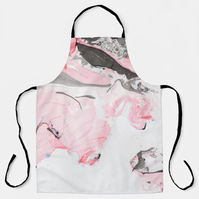Pink and black marble texture. Hand drawn Apron (Front)