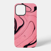 Pink and black marble texture. Hand painted