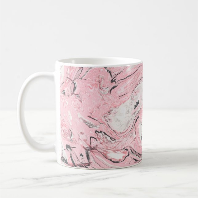 Pink and black marble texture. Modern abstract bac Coffee Mug (Left)