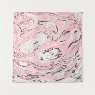 Pink and black marble texture. Modern abstract bac Tapestry