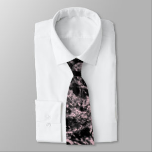 Pink and Black Marble Tie