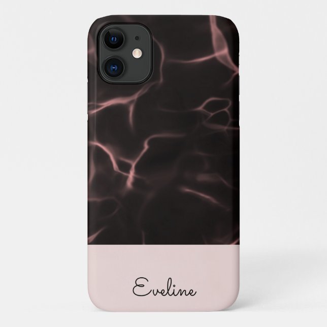 Pink and Black Marbled Theme Case-Mate iPhone Case (Back)