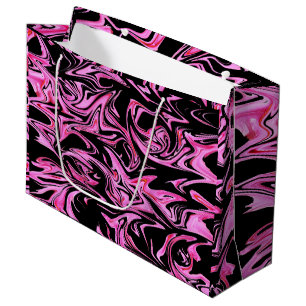 Pink And Black Marbleized Fairy Floss, Large Gift Bag