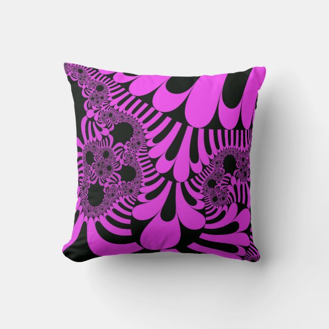 Pink and Black Mod Cushion (Front)