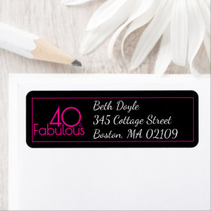 Pink and Black Modern 40 Fabulous Birthday