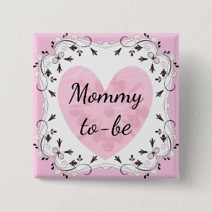 Pink and Black "Mum to be" Baby Shower Button