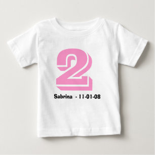 Pink and Black Name and Age T-shirt