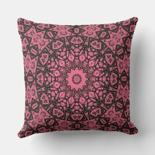 Pink and black ornament shawl patchwork shawl cushion