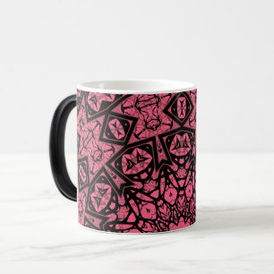 Pink and black ornament shawl patchwork shawl magic mug