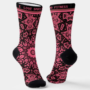 Pink and black ornament shawl patchwork shawl socks