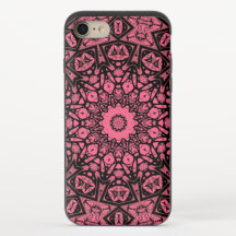 Pink and black ornament shawl patchwork shawl
