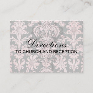 pink and black ornate fleur chic damask enclosure card