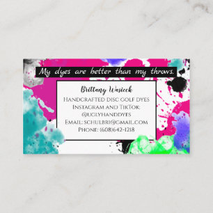 Pink and Black Paint Business Business Card