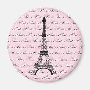 Pink and Black Paris Eiffel Tower Magnet