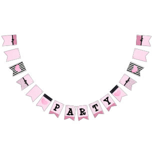 Pink and Black Party Banner