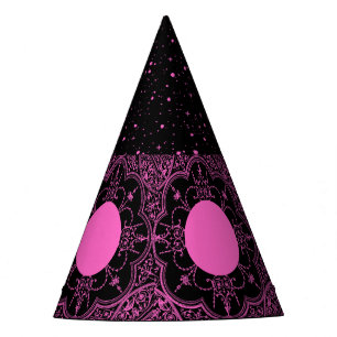 Pink and Black party hats