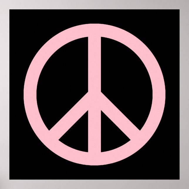 Pink and Black Peace Symbol Poster (Front)