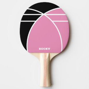 Pink and Black Personalised Ping Pong Paddle
