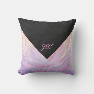 Pink and Black Personalizd Cushion
