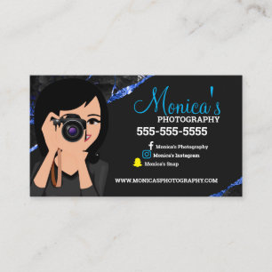 Pink and Black photographer lens Business card
