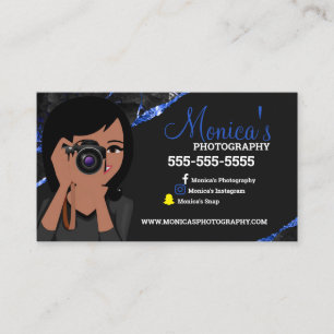 Pink and Black photographer lens Business card