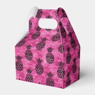 Pink and Black Pineapple Tropical Birthday Party Favour Box