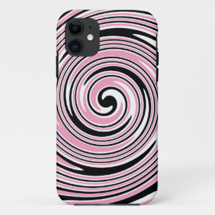 Pink and black pinwheel swirl design Case-Mate iPhone case