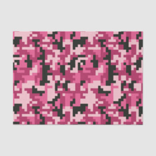 Pink and Black Pixel Camo pattern Tissue Paper