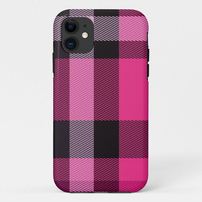 Pink and black plaid Case-Mate iPhone case (Back)