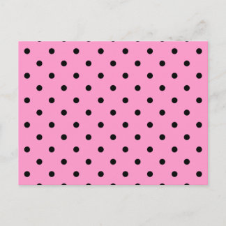Pink and Black Polka Dot Pattern. Postcard