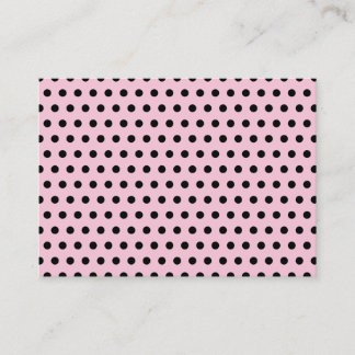 Pink and Black Polka Dot Pattern. Spotty. Business Card
